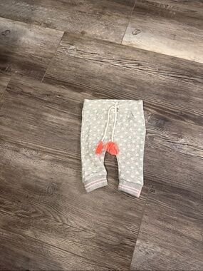 Noppies Baby Gray Heart Knit Jogger Pants with White Hearts